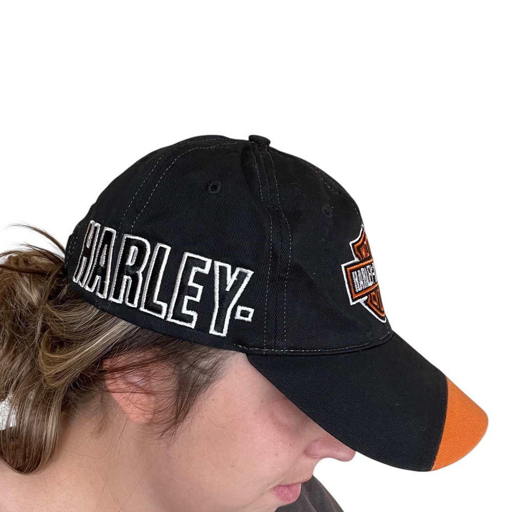 Vintage Harley-Davidson Baseball Cap Embroidered Logo Two-Tone Motorcycle Hat